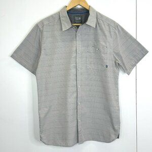 Mountain Hardwear Shirt Mens Size Medium Gray Short Sleeve Button Front Outdoor